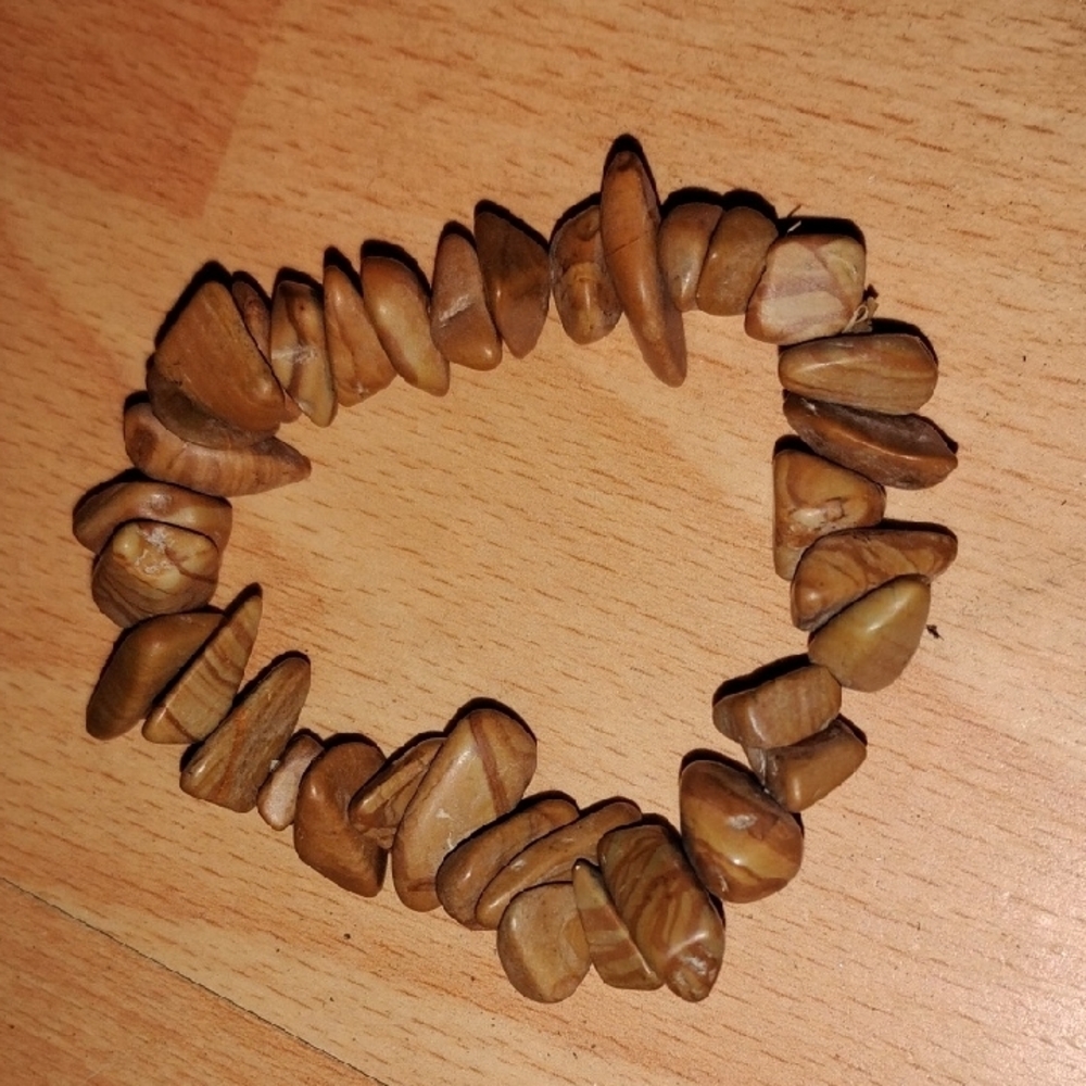 Brown Organic Stone Bracelet Earthy Jewelry